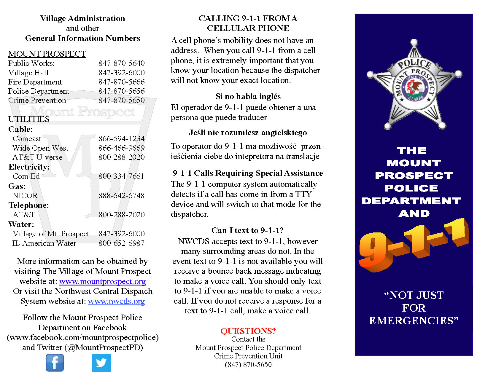 When To Call 9 1 1 Village Of Mount Prospect Il - roblox id codes pls call 911