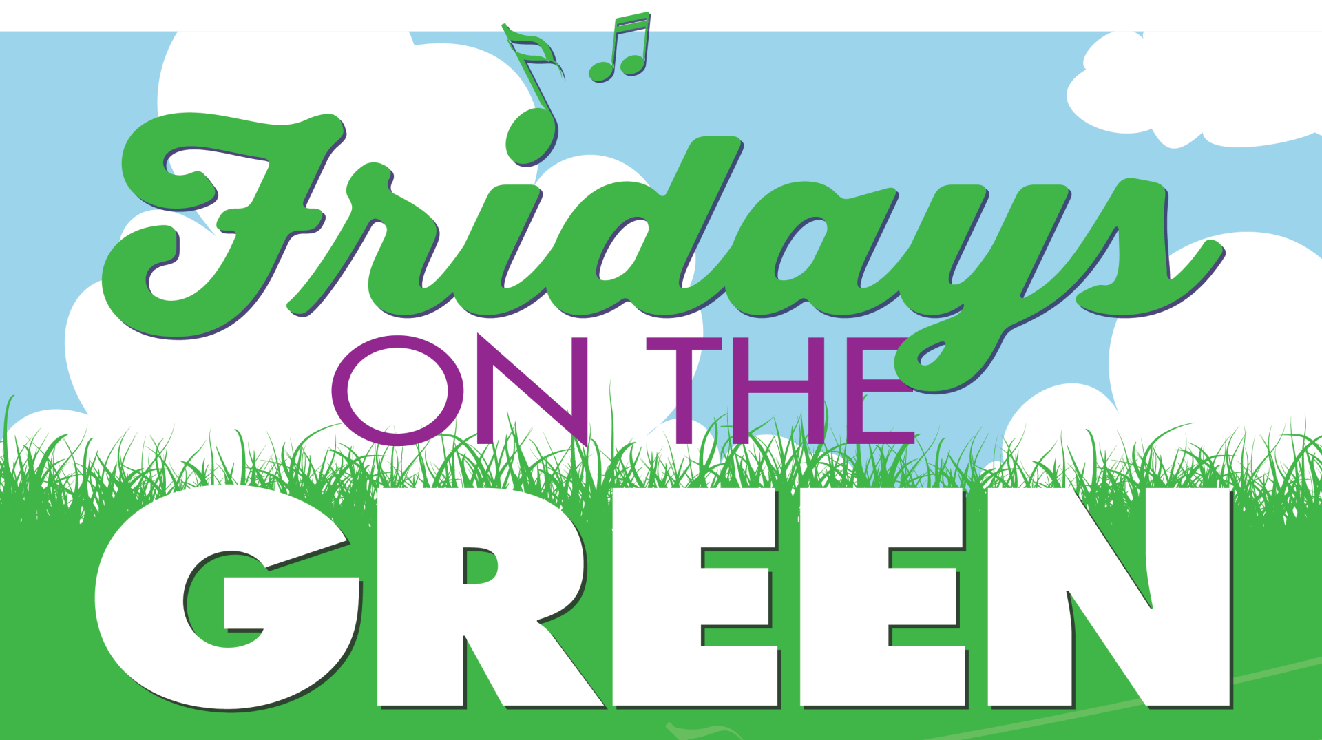 Logo of Friday's on the Green featuring bold text on a vibrant green background