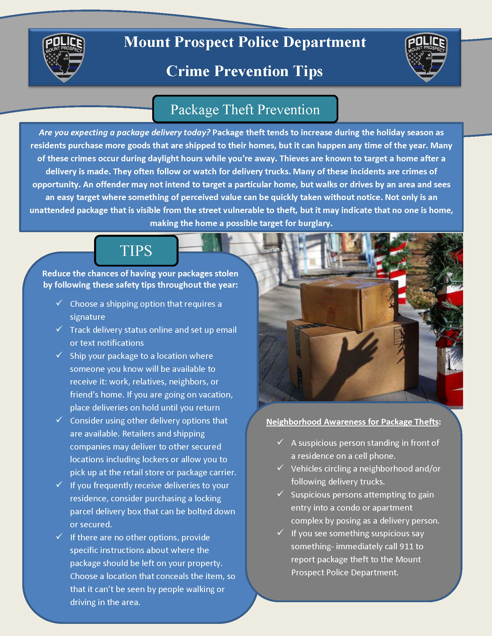 Package Theft prevention