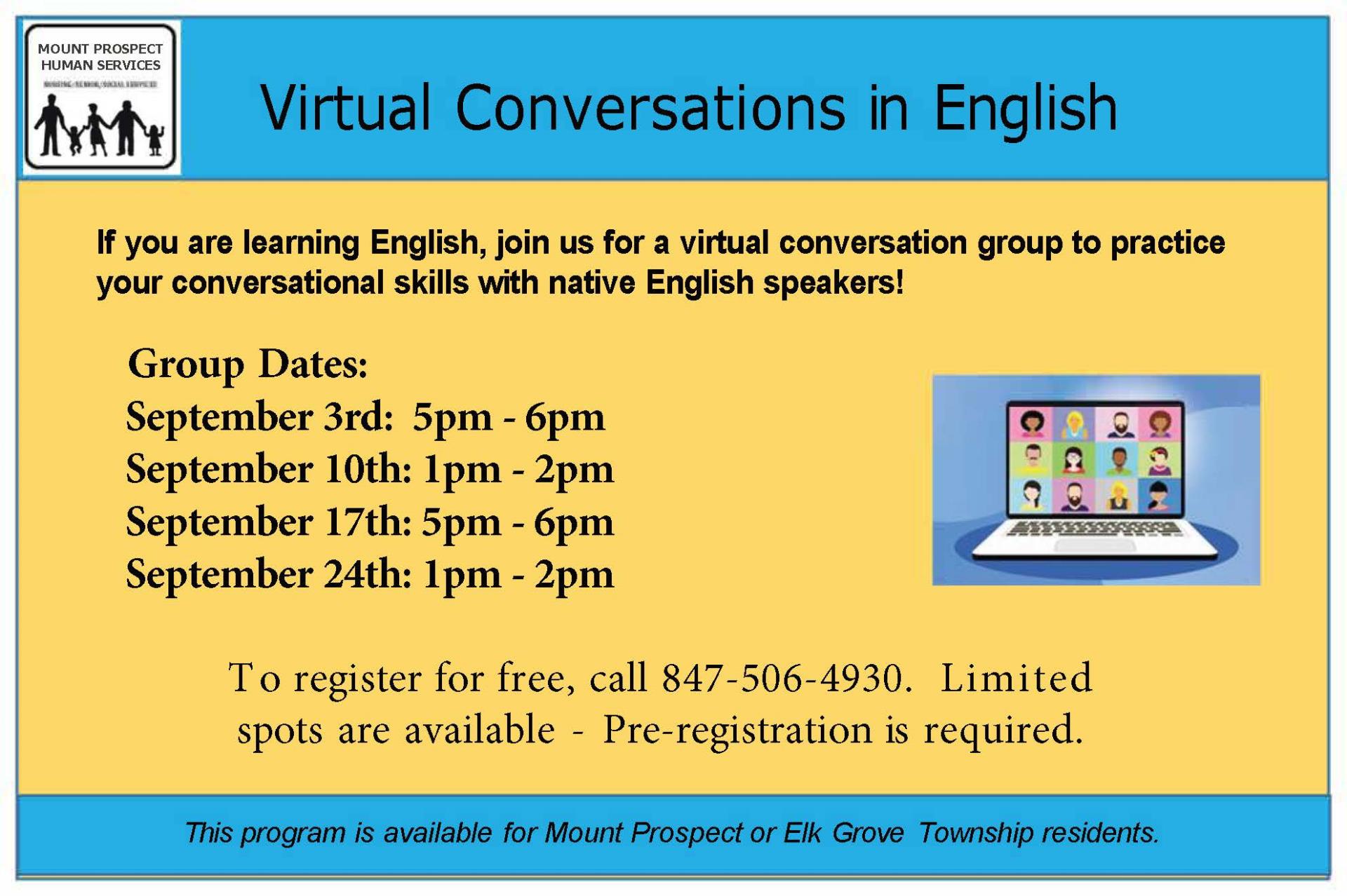 September Virtual Conversations Group Flyer