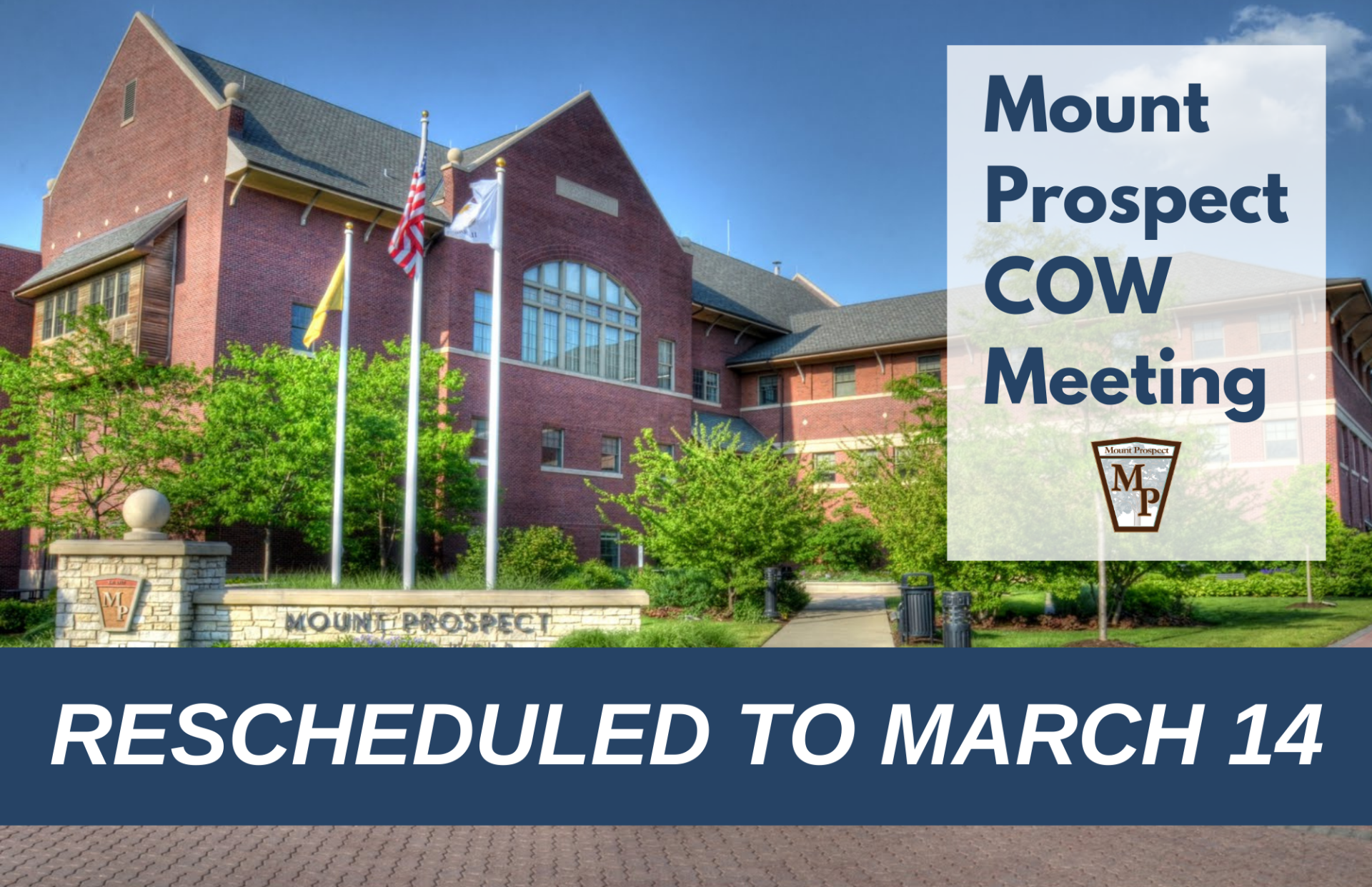 Mount Prospect COW Meeting Rescheduled