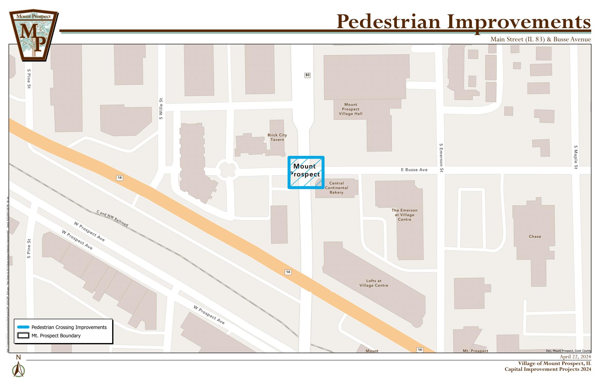 Main Street (IL 83) & Busse Avenue Pedestrian Improvements_MAP