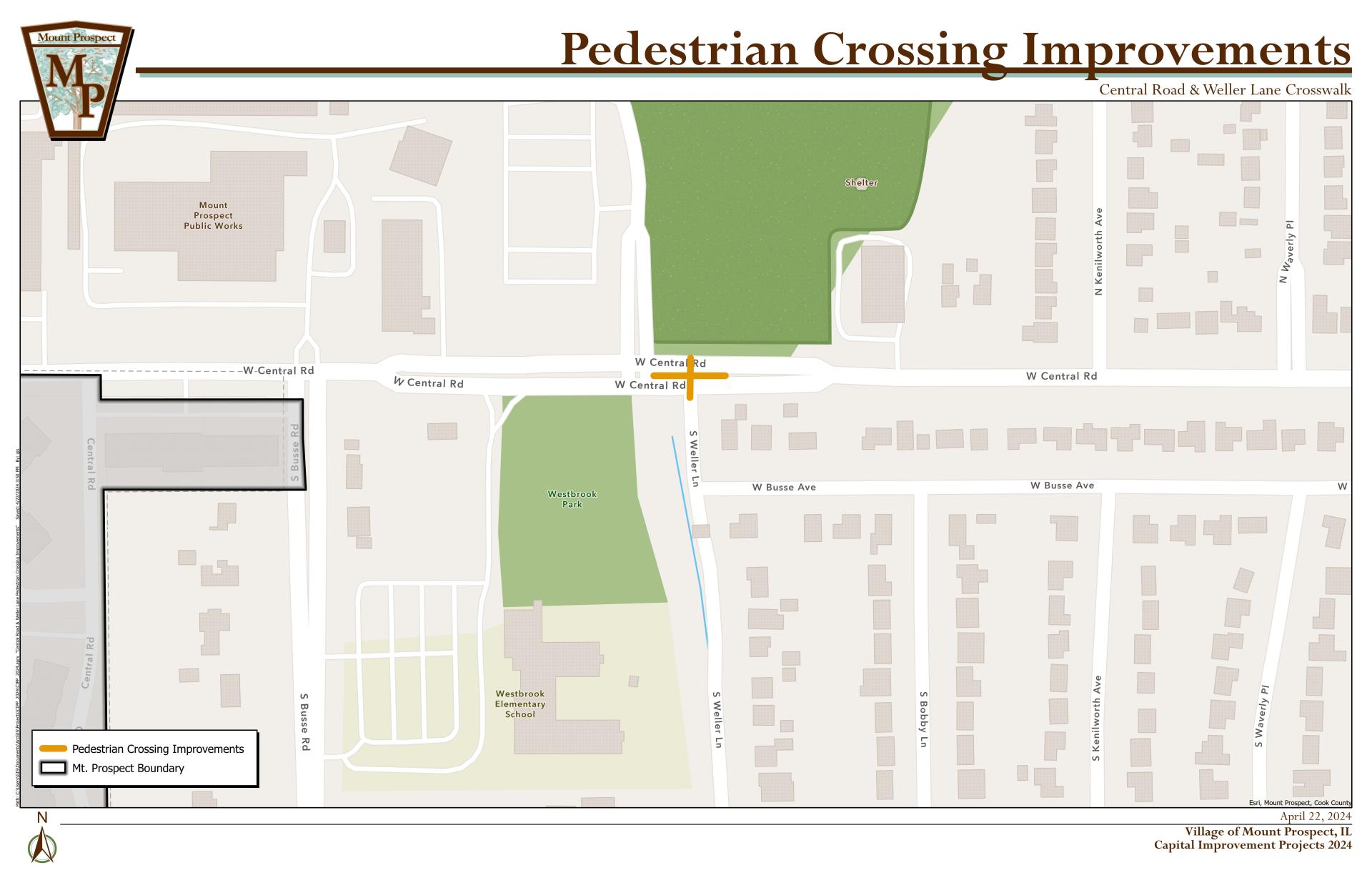 Central Road & Weller Lane Pedestrian Crossing Improvements_MAP