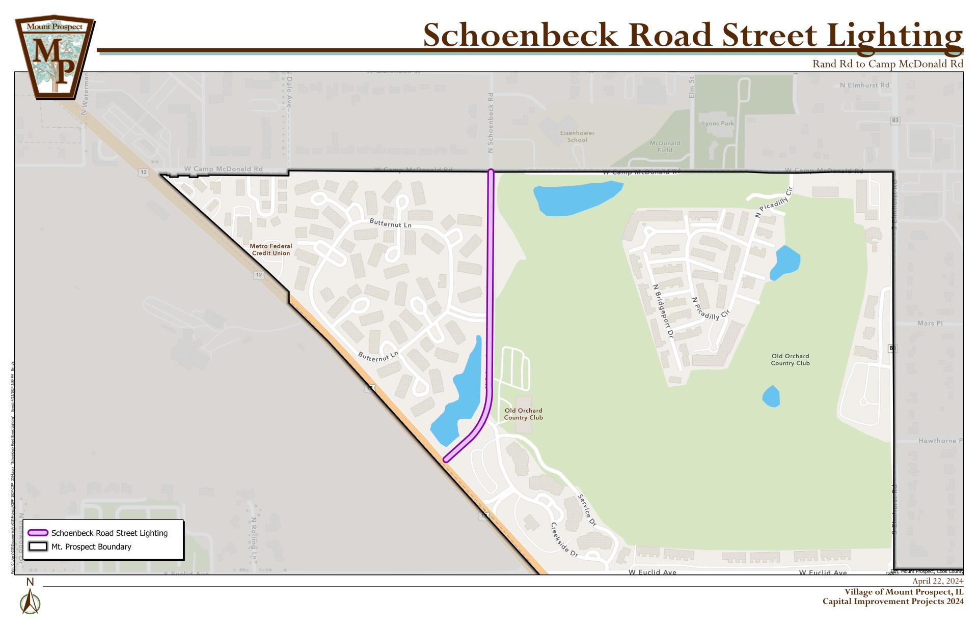 Schoenbeck Road Street Lighting_MAP