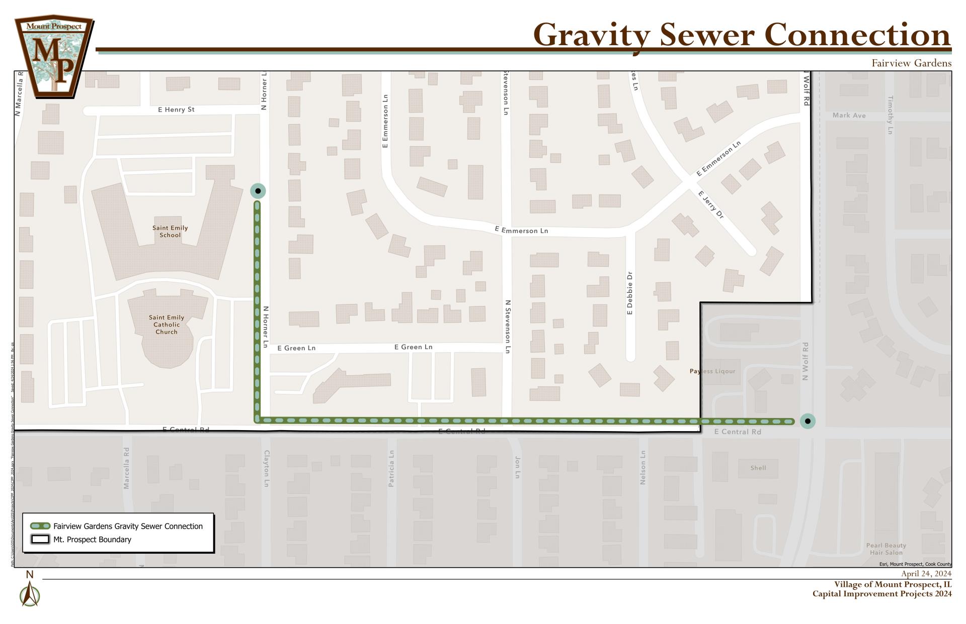 Fairview Gardens Gravity Sewer Connection_MAP