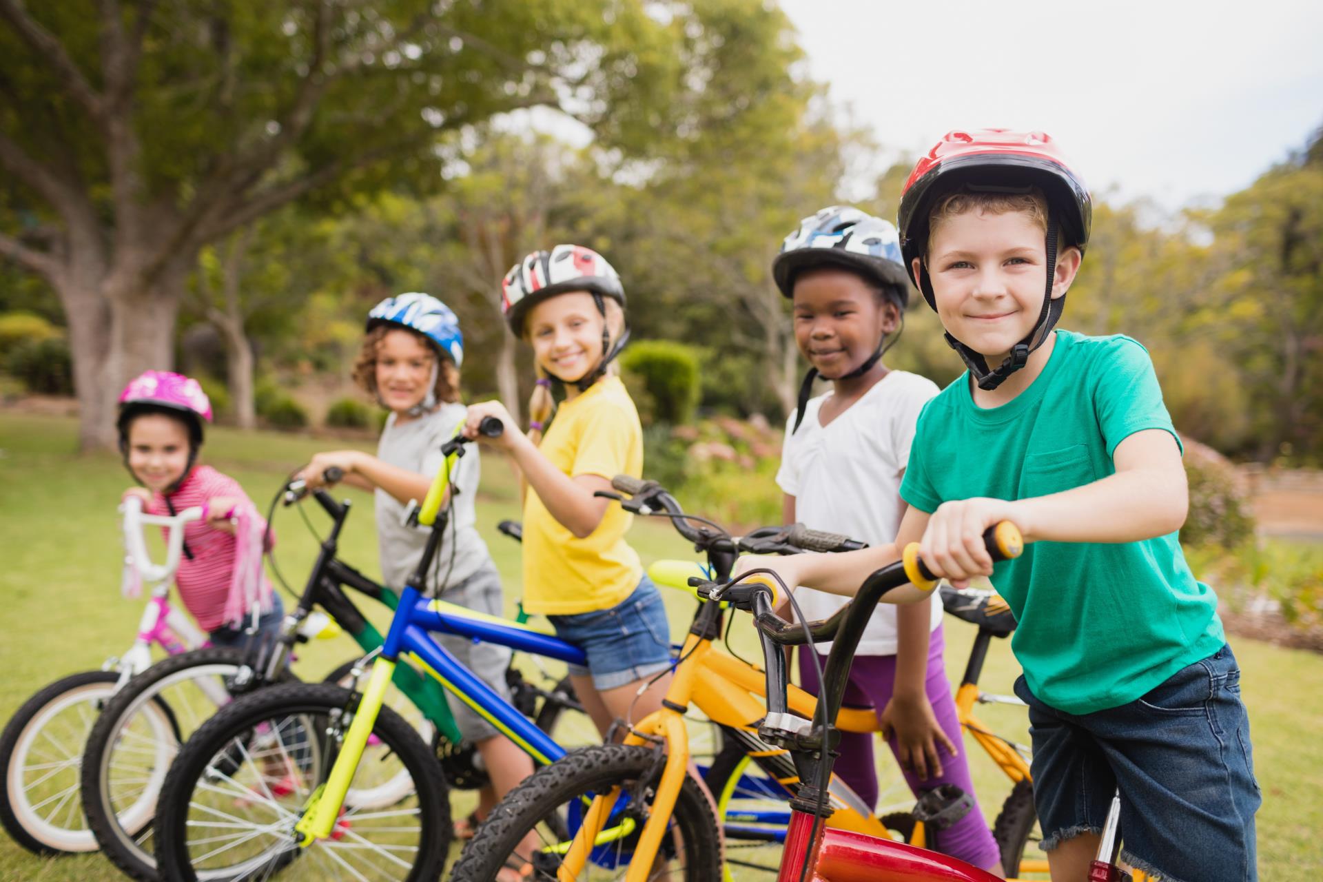 children with bikes