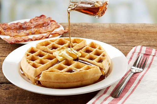 Waffle Breakfast with bacon